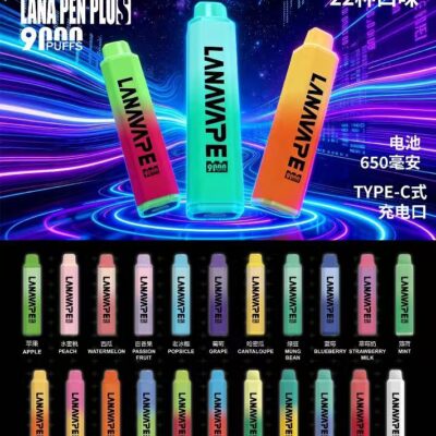 LANA 9000 口拋棄式電子煙｜15mL 大容量・Mesh 網狀霧化・22 種口味・650mAh 可充電